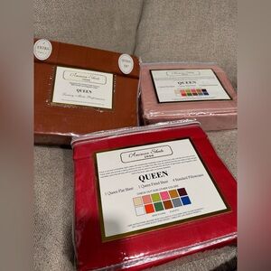 American Sheets Queen Set in Red or Pink